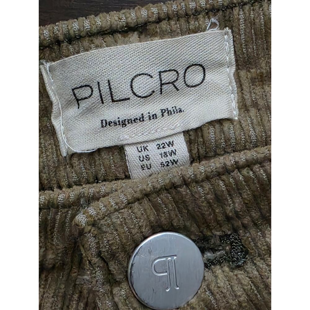 Pilcro Anthropologie Kenna Mid-Rise Heritage Barrel Jeans Corduroy Tan Size 18W - Picture 2 of 4
